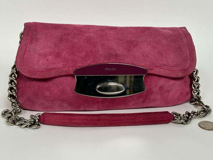 PRADA Italian Suede Leather Handbag [Photo 5]