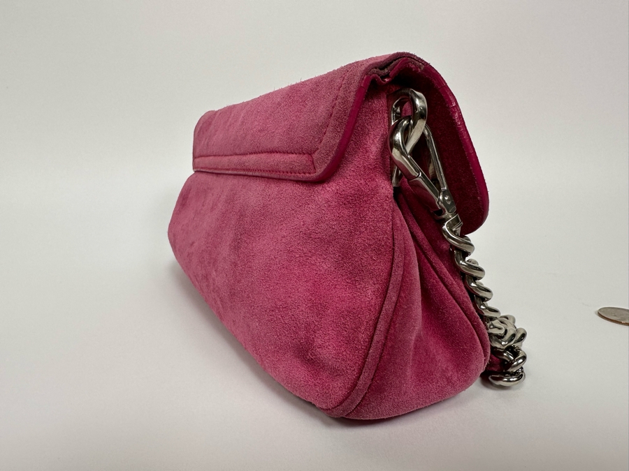 PRADA Italian Suede Leather Handbag [Photo 7]