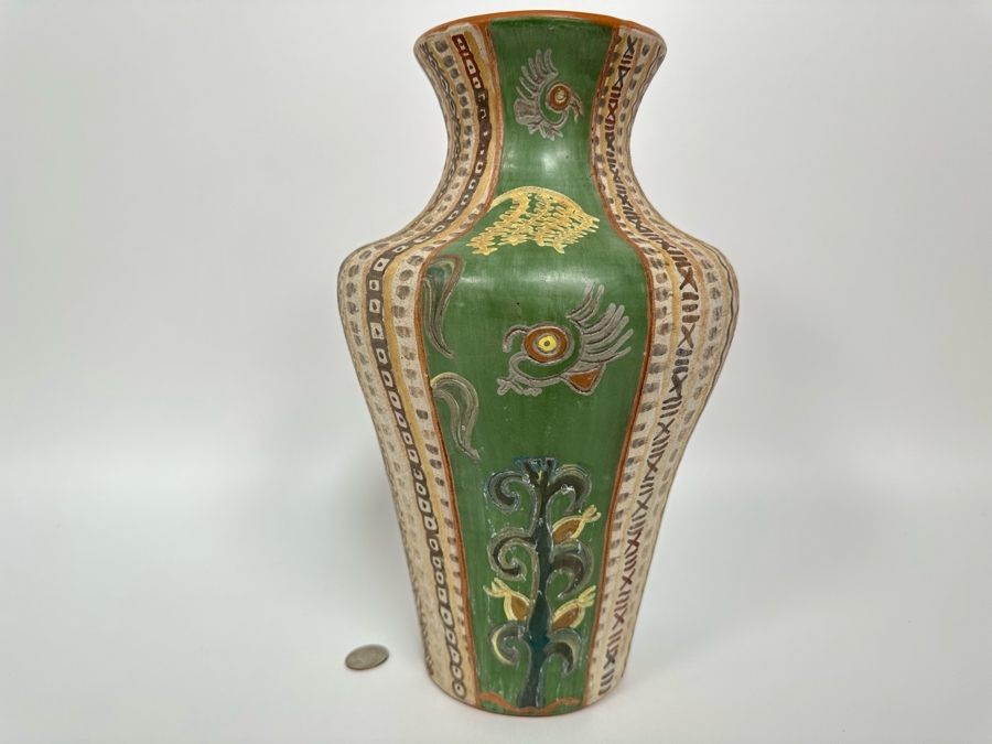 Handmade Signed Seminario Behar Urubamba Cusco Peru Pottery Vase 12.5H [Photo 7]