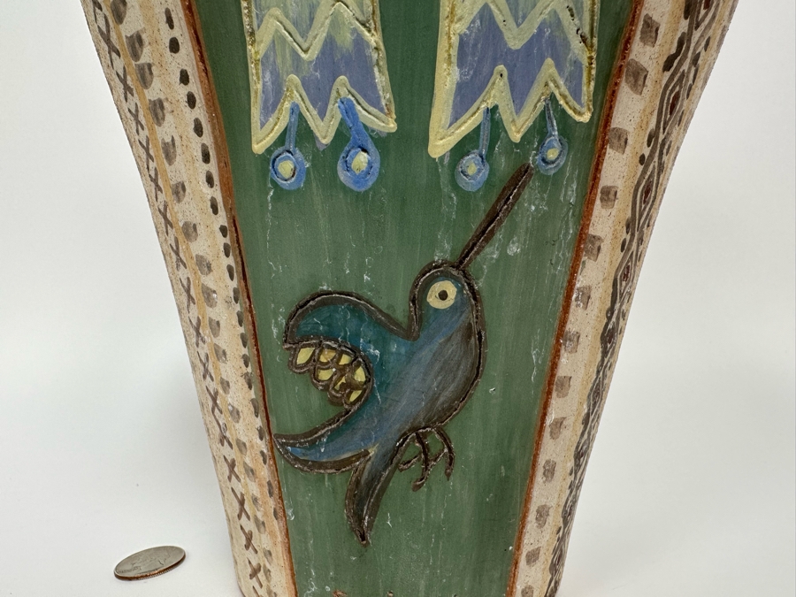 Handmade Signed Seminario Behar Urubamba Cusco Peru Pottery Vase 12.5H [Photo 10]