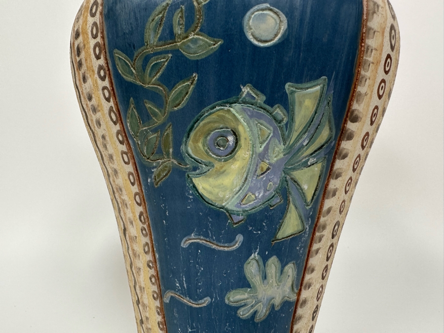 Handmade Signed Seminario Behar Urubamba Cusco Peru Pottery Vase 12.5H [Photo 4]