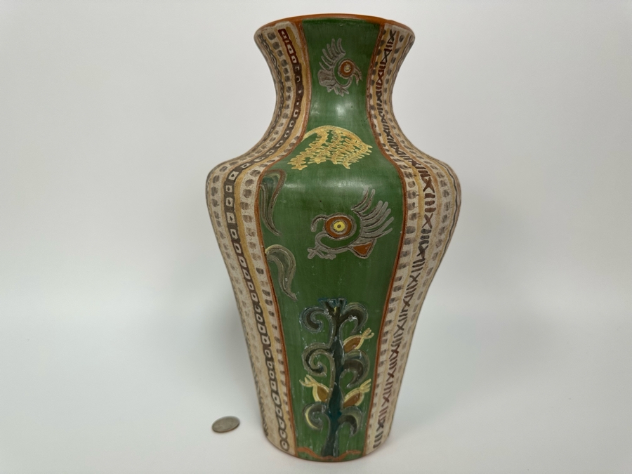 Handmade Signed Seminario Behar Urubamba Cusco Peru Pottery Vase 12.5H [Photo 6]