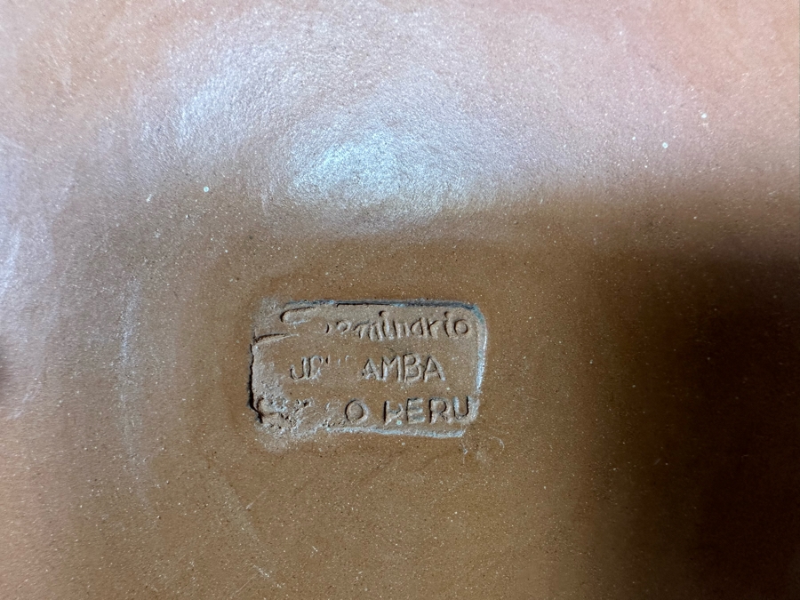 Handmade Signed Seminario Behar Urubamba Cusco Peru Pottery Vase 10W X 9H [Photo 10]