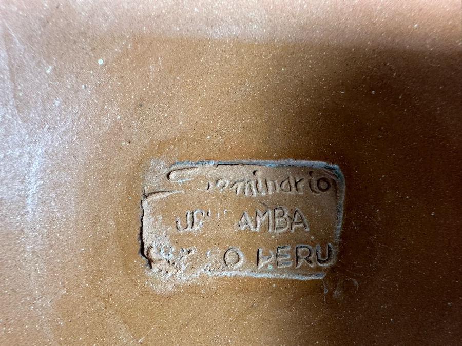 Handmade Signed Seminario Behar Urubamba Cusco Peru Pottery Vase 10W X 9H [Photo 11]