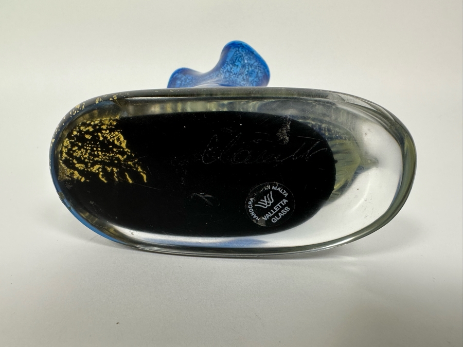 Signed Handmade Valletta Glass Malta Studio Art Glass Vase 8H [Photo 9]