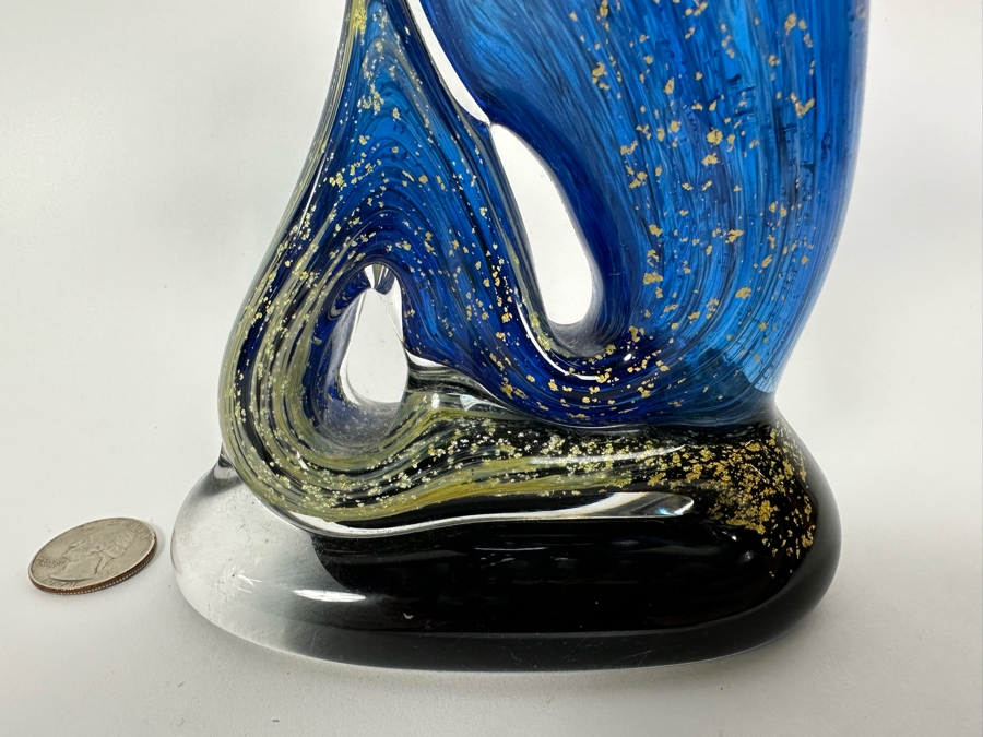Signed Handmade Valletta Glass Malta Studio Art Glass Vase 8H [Photo 6]