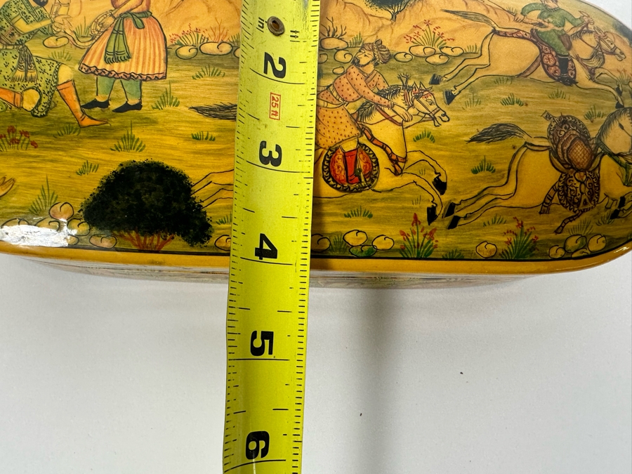 Hand Painted Lacquer Box From Kashmir India 10W X 4D X 2.5H [Photo 14]