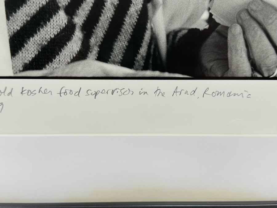 Signed Edward Sertta Photograph Titled 'Aunt Rosie Jakab, The 93 Year Old Kosher Food Supervisor In The Arad, Romania Kosher Kitchen. March 1999 17 X 13 Framed 24 X 19 Estimate $1,200 [Photo 7]