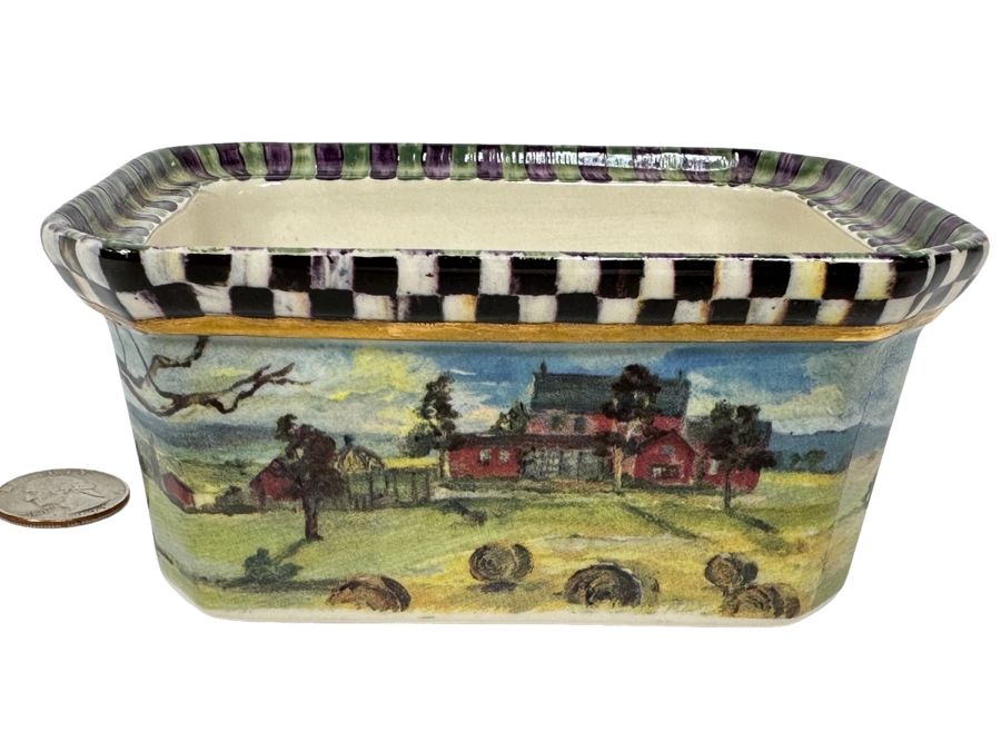 New MacKenzie-Childs Victoria And Richard Signed MacLachlan Bowl Pan 5W X 4D X 2.5H Retails $150