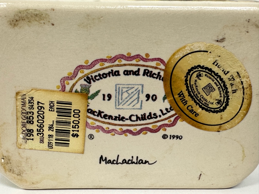 New MacKenzie-Childs Victoria And Richard Signed MacLachlan Bowl Pan 5W X 4D X 2.5H Retails $150 [Photo 10]