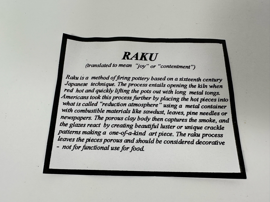 Malgosia Nowakowski Raku Art Pottery Box With Lid 5W X 4.5D X 8H [Photo 26]