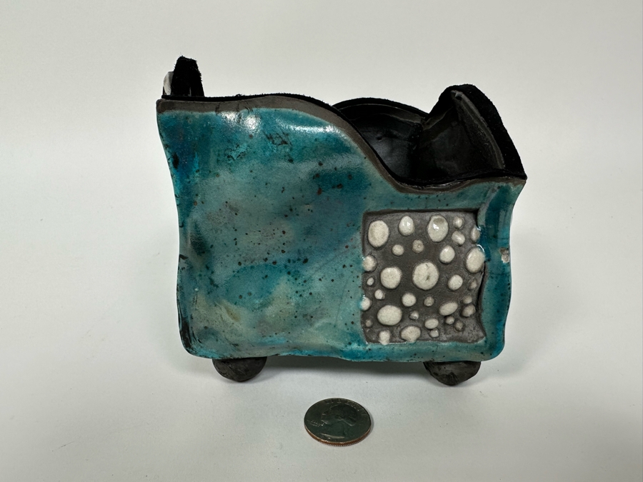 Malgosia Nowakowski Raku Art Pottery Box With Lid 5W X 4.5D X 8H [Photo 8]