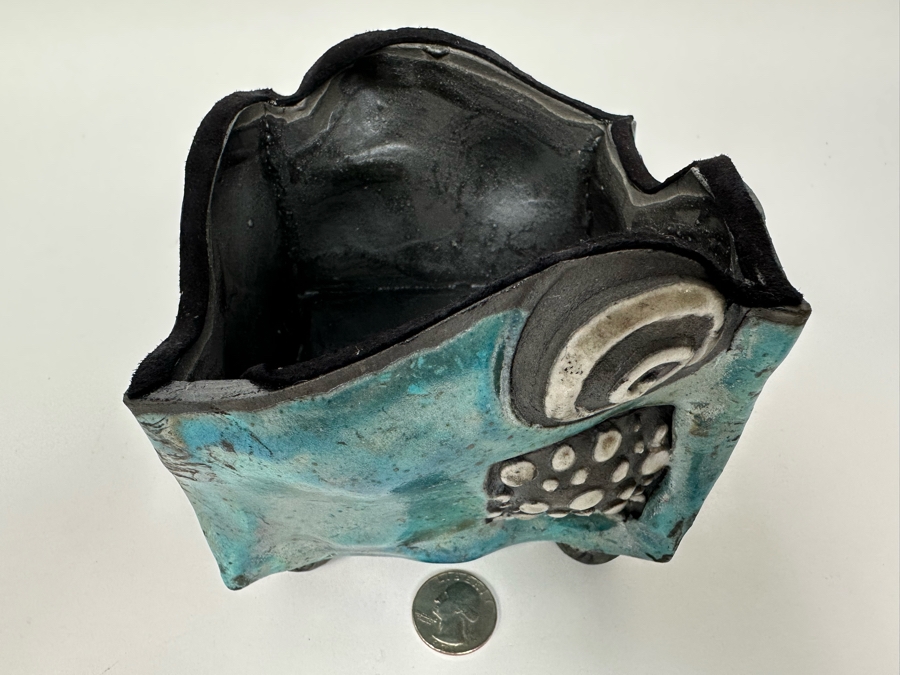 Malgosia Nowakowski Raku Art Pottery Box With Lid 5W X 4.5D X 8H [Photo 7]