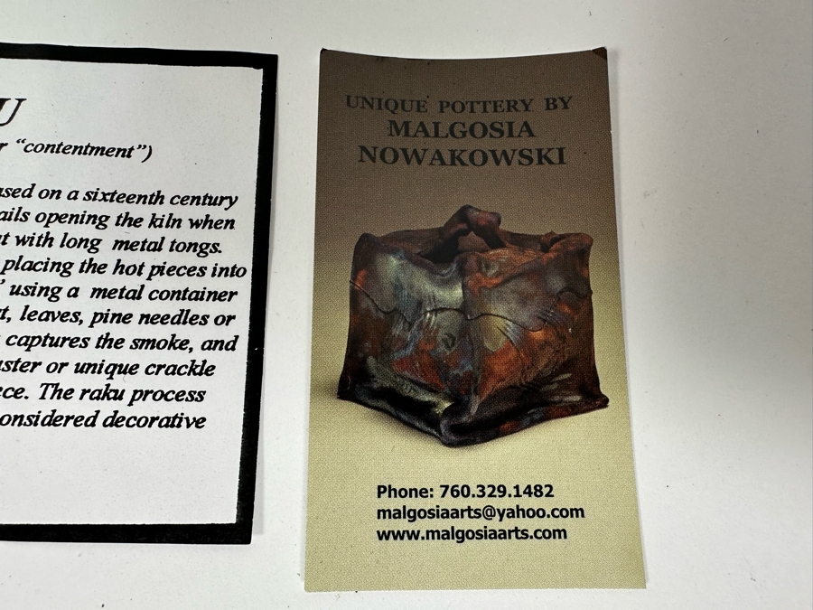 Malgosia Nowakowski Raku Art Pottery Box With Lid 5W X 4.5D X 8H [Photo 15]