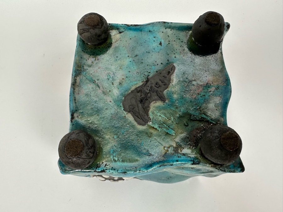 Malgosia Nowakowski Raku Art Pottery Box With Lid 5W X 4.5D X 8H [Photo 12]