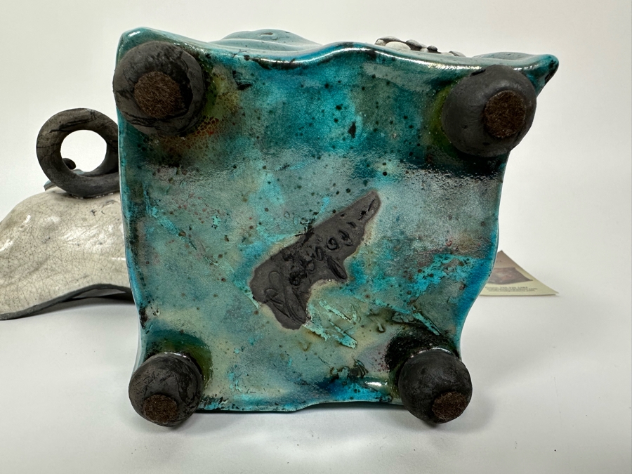 Malgosia Nowakowski Raku Art Pottery Box With Lid 5W X 4.5D X 8H [Photo 23]