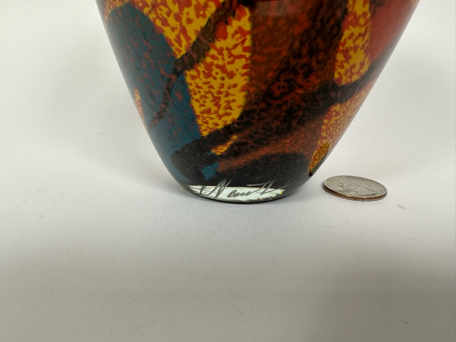 Ioan Nemtoi (b. 1964, Romanian) Art Glass Vase 7.5H [Photo 4]