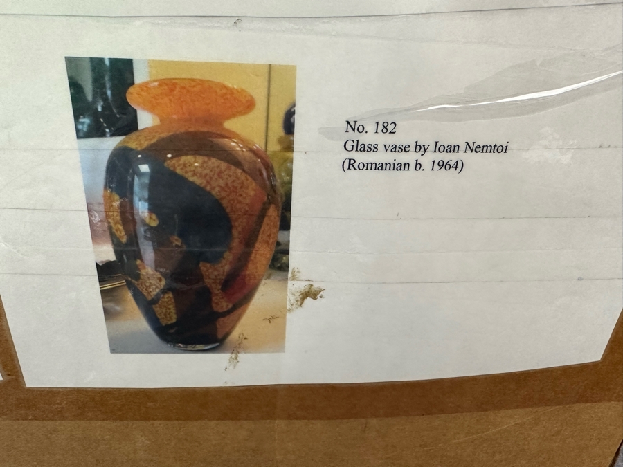 Ioan Nemtoi (b. 1964, Romanian) Art Glass Vase 7.5H [Photo 12]