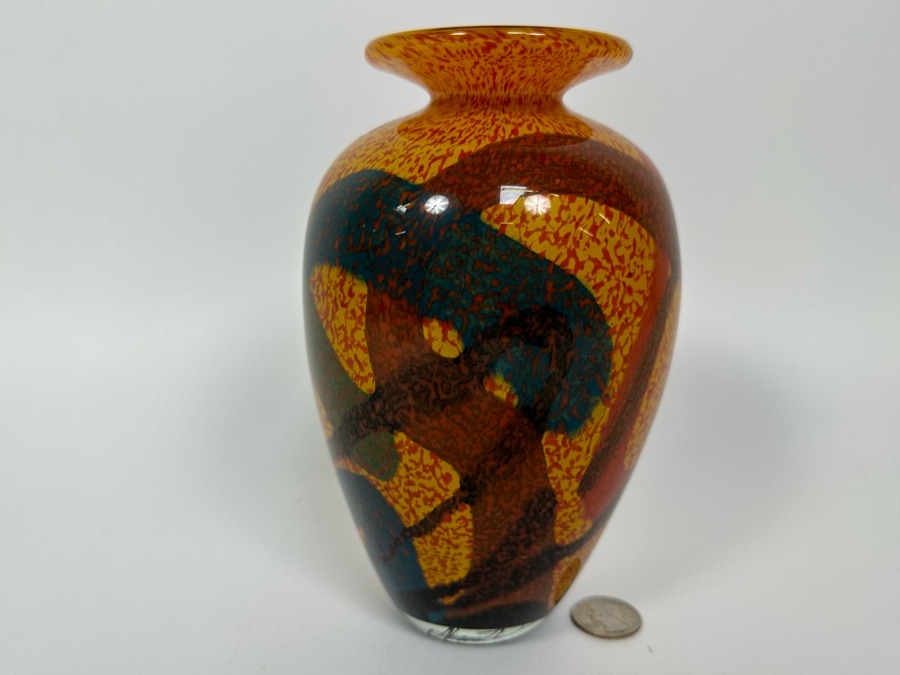 Ioan Nemtoi (b. 1964, Romanian) Art Glass Vase 7.5H [Photo 3]