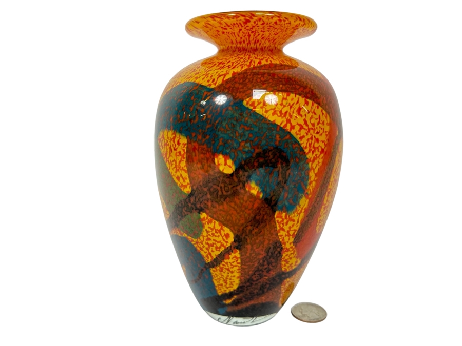 Ioan Nemtoi (b. 1964, Romanian) Art Glass Vase 7.5H [Photo 1]