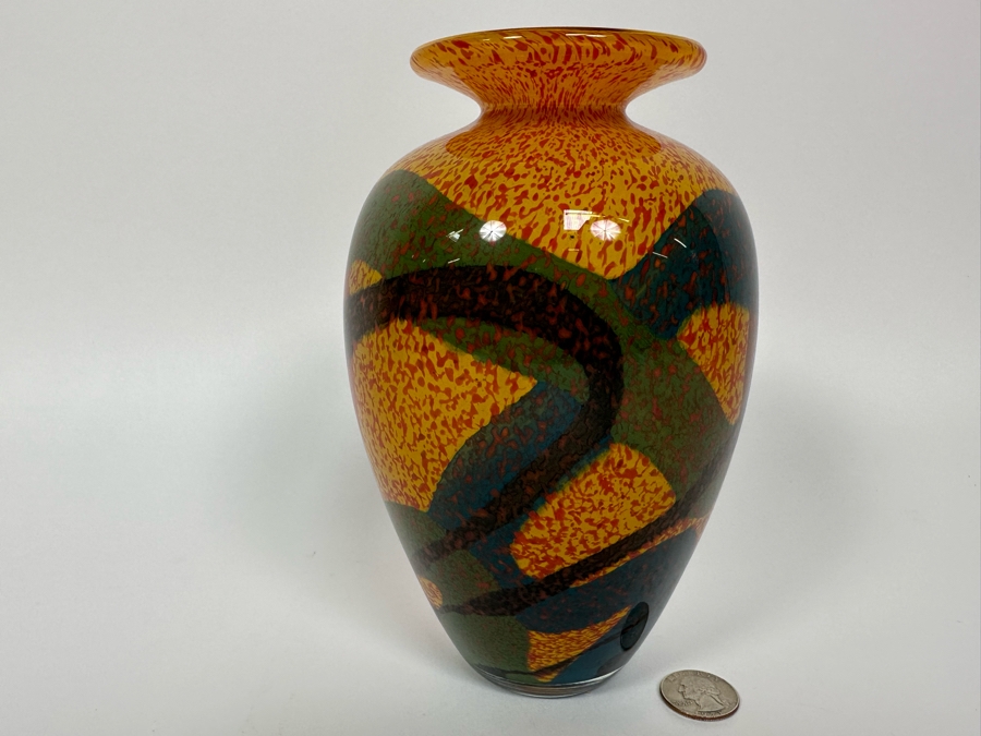 Ioan Nemtoi (b. 1964, Romanian) Art Glass Vase 7.5H [Photo 7]