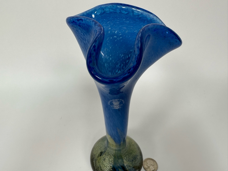 Signed Handmade Valletta Glass Malta Studio Art Glass Vase 9H [Photo 7]