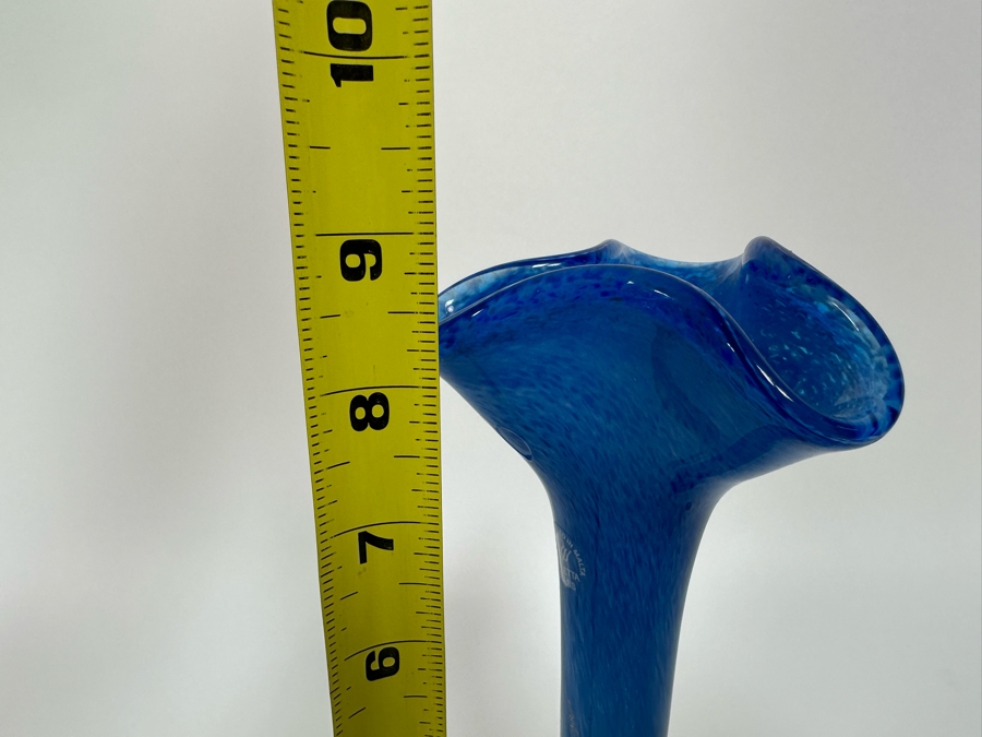 Signed Handmade Valletta Glass Malta Studio Art Glass Vase 9H [Photo 15]