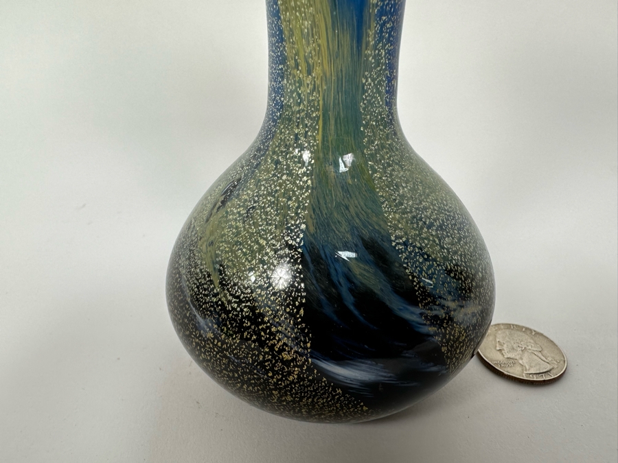 Signed Handmade Valletta Glass Malta Studio Art Glass Vase 9H [Photo 8]