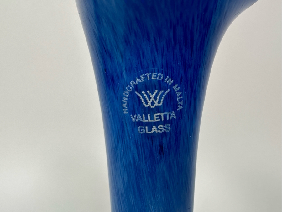 Signed Handmade Valletta Glass Malta Studio Art Glass Vase 9H [Photo 5]