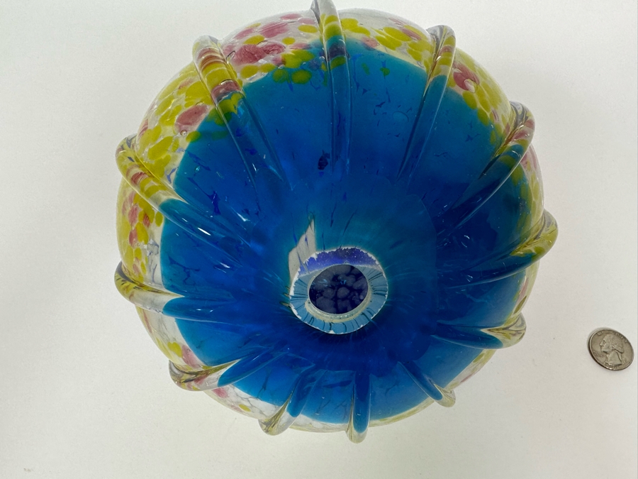 Beautiful Art Glass Mellon Pumpkin Unattributed 7.5W X 7.5H [Photo 12]