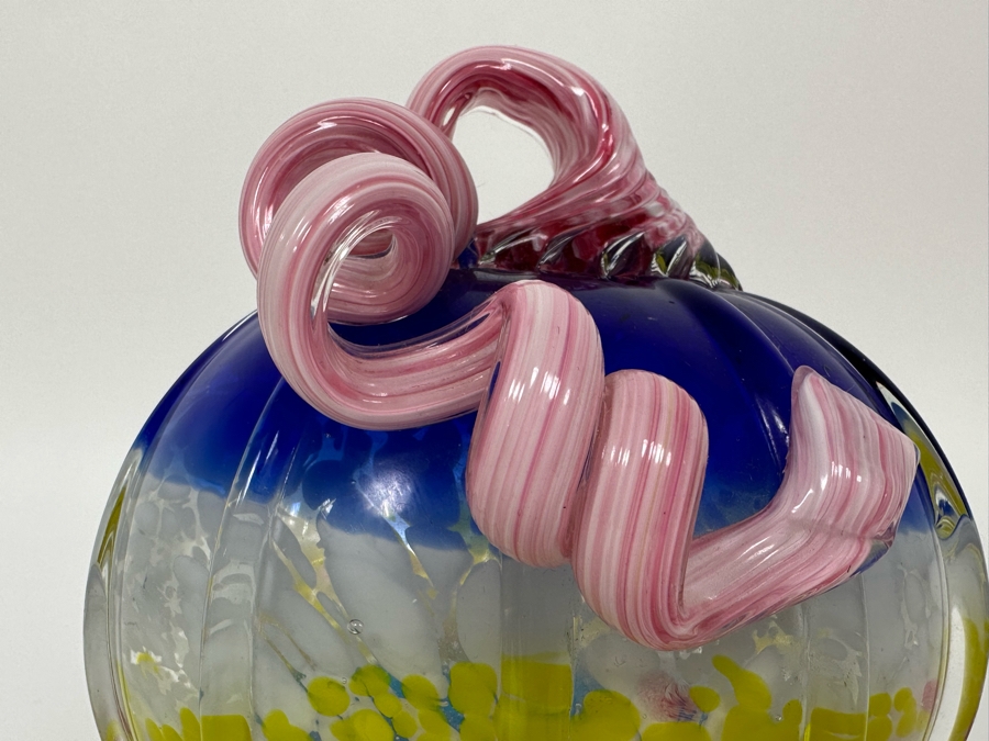 Beautiful Art Glass Mellon Pumpkin Unattributed 7.5W X 7.5H [Photo 7]