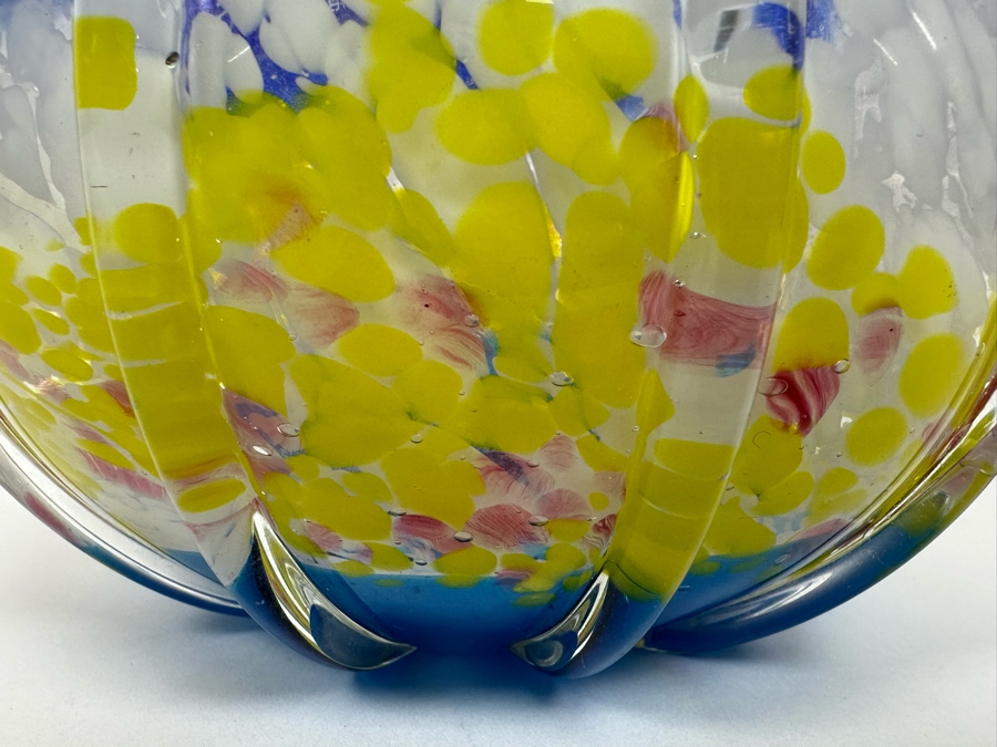 Beautiful Art Glass Mellon Pumpkin Unattributed 7.5W X 7.5H [Photo 11]