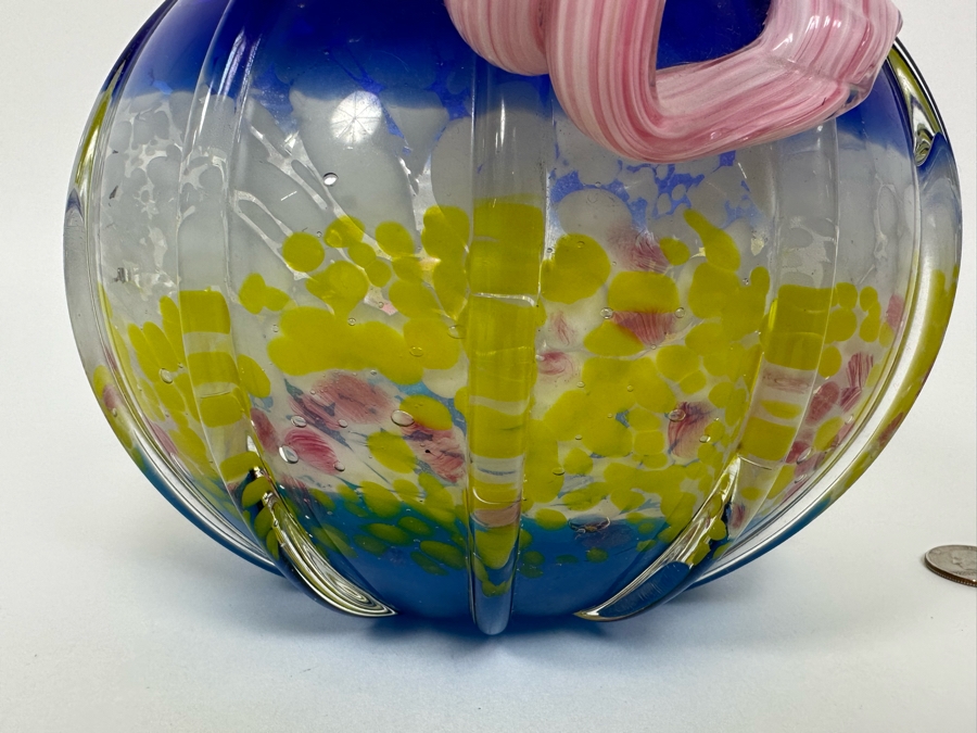 Beautiful Art Glass Mellon Pumpkin Unattributed 7.5W X 7.5H [Photo 6]