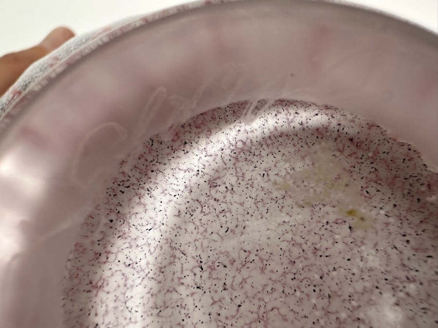 Stunning Scalloped Flared Art Glass Bowl Artist Signed Underneath 9.5W X 5H [Photo 11]