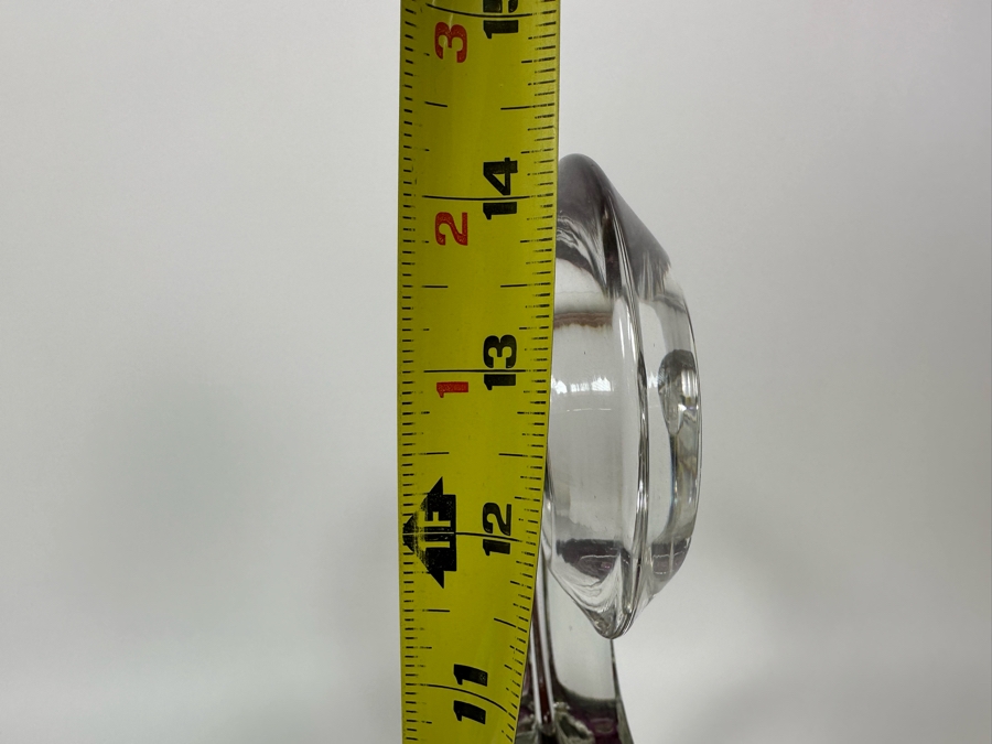 Large Art Glass Carafe With Stopper In Form Of A Dragon Signed New Bay Glass 2001 Chip On Base Very Heavy 8.5W X 14H [Photo 23]