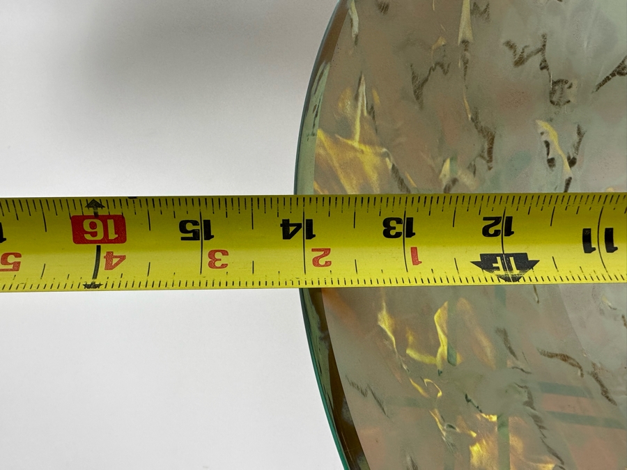 Scott Amrhein Translucent Art Glass Vessel Bowl With Custom Stand Signed Underneath 14W X 5H [Photo 13]