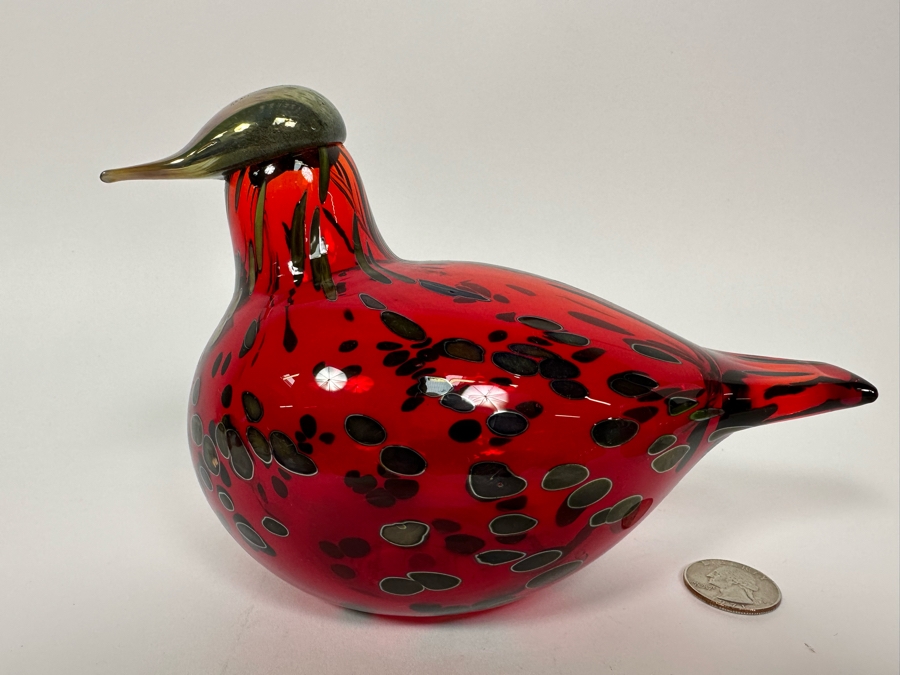 Oiva Toikka (Finland) Art Glass Bird By Iittala 7W X 5H [Photo 3]