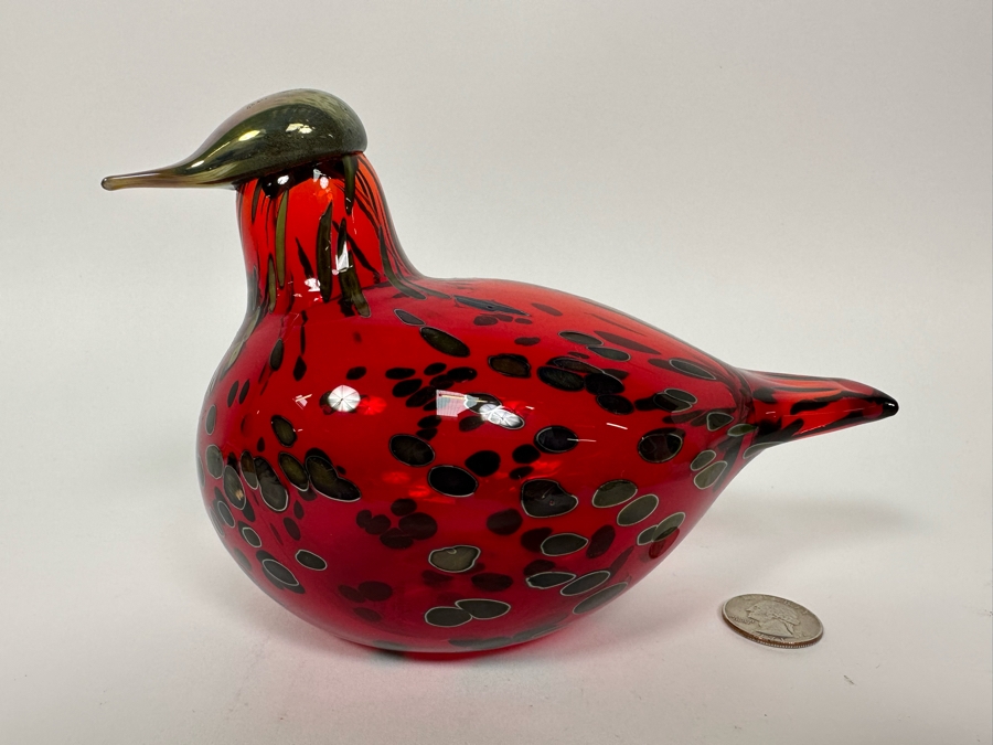 Oiva Toikka (Finland) Art Glass Bird By Iittala 7W X 5H [Photo 2]