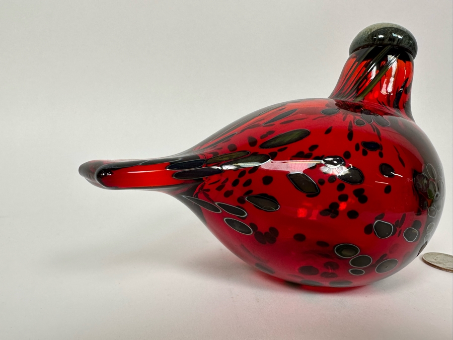 Oiva Toikka (Finland) Art Glass Bird By Iittala 7W X 5H [Photo 8]