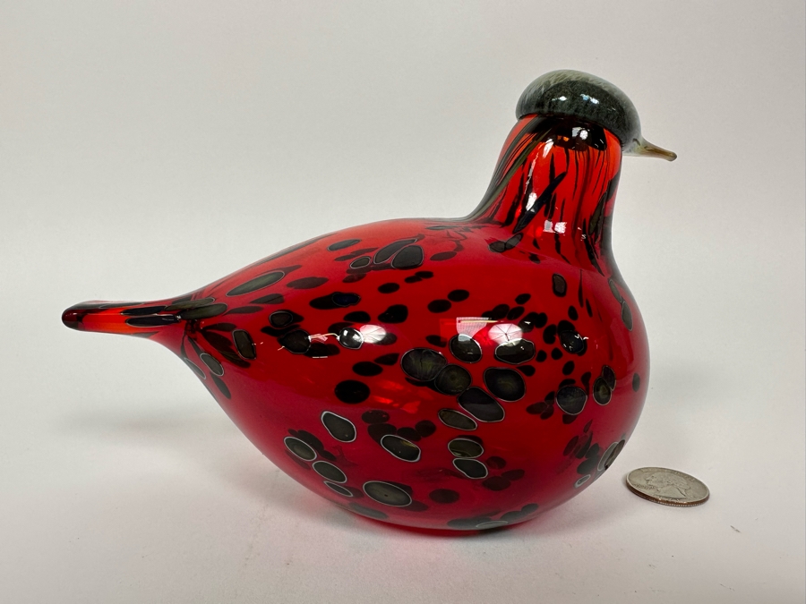 Oiva Toikka (Finland) Art Glass Bird By Iittala 7W X 5H [Photo 6]