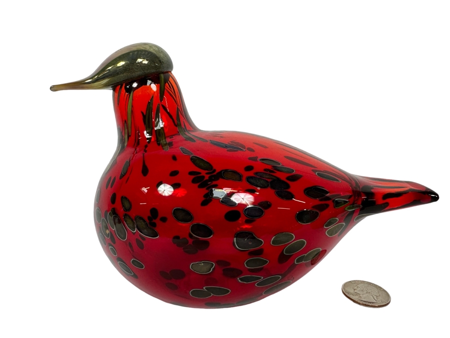 Oiva Toikka (Finland) Art Glass Bird By Iittala 7W X 5H [Photo 1]