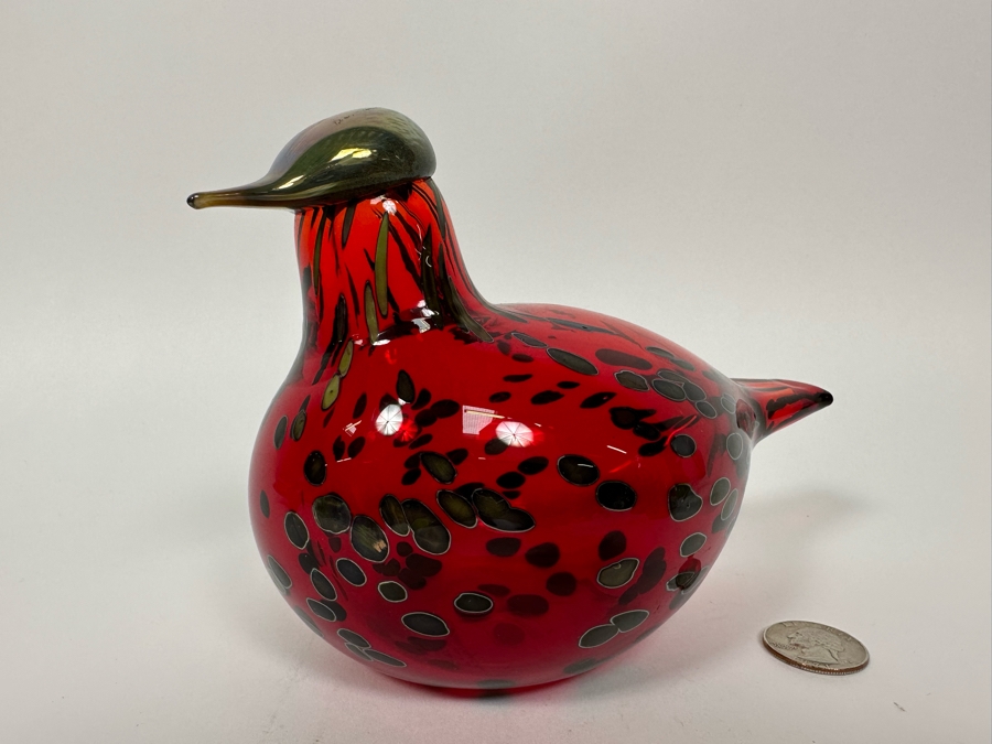 Oiva Toikka (Finland) Art Glass Bird By Iittala 7W X 5H [Photo 5]