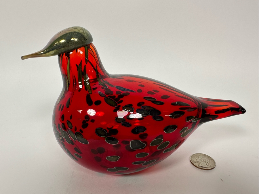 Oiva Toikka (Finland) Art Glass Bird By Iittala 7W X 5H [Photo 4]