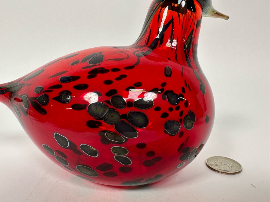 Oiva Toikka (Finland) Art Glass Bird By Iittala 7W X 5H [Photo 7]