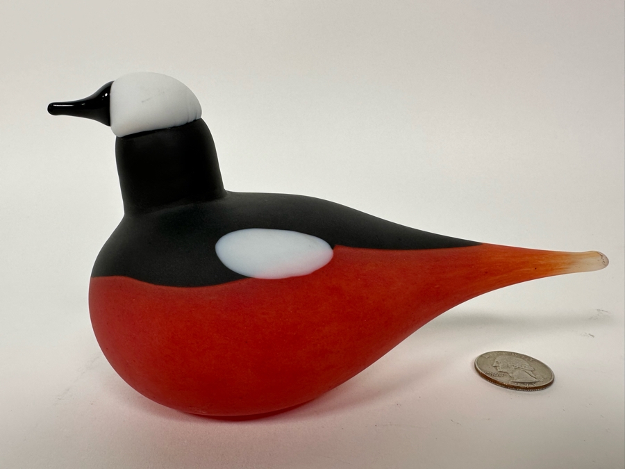 Oiva Toikka (Finland) Art Glass Bird By Iittala 6.5W X 3.5H [Photo 3]