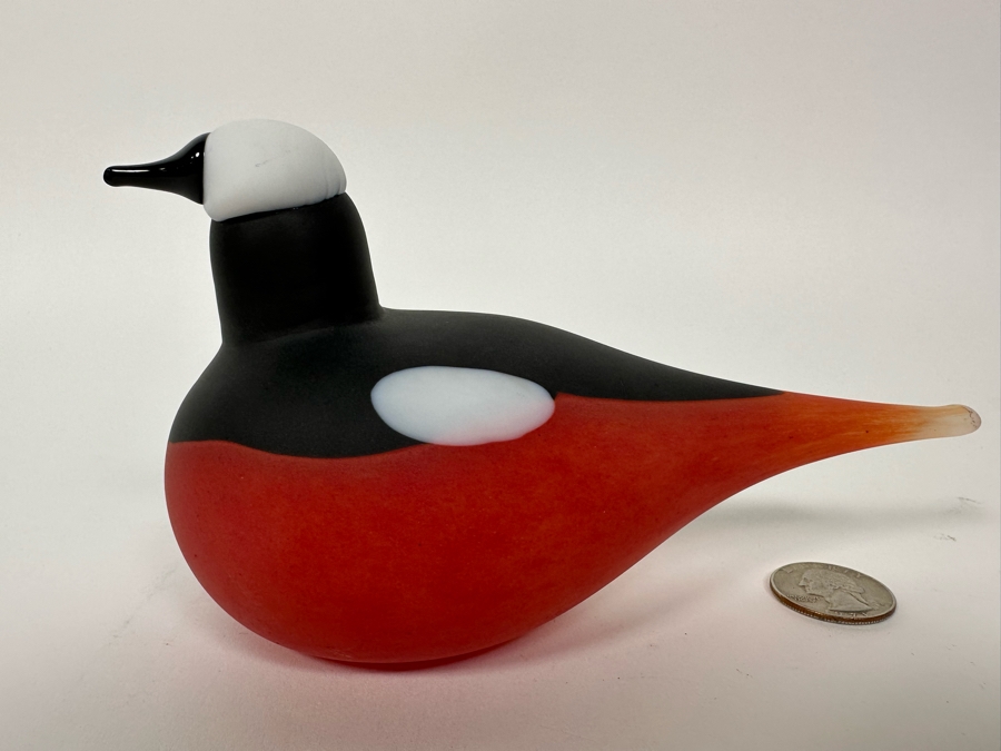 Oiva Toikka (Finland) Art Glass Bird By Iittala 6.5W X 3.5H [Photo 2]