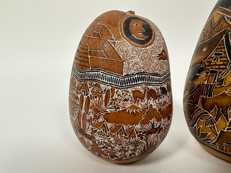 Three Finely Carved Gourds Tallest Is 6H [Photo 7]