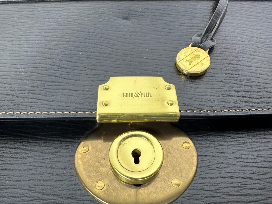 New Gold Pfeil Leather Briefcase Made In Germany [Photo 4]