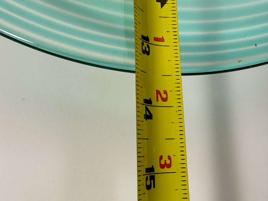 Green Leaf Design Platter Bowl Murano Style Studio Glass Unattributed 14 X 13.5 [Photo 9]