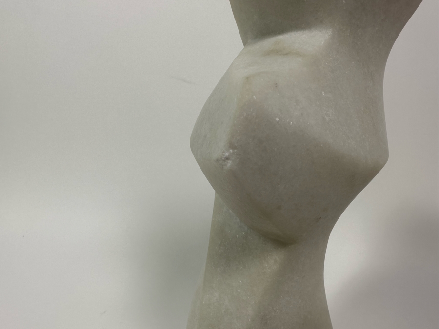 Nancy Diefenbach Original Carved White Vermont Marble Bird Sculpture Titled 'Soaring On Wings' 1997 12H [Photo 6]